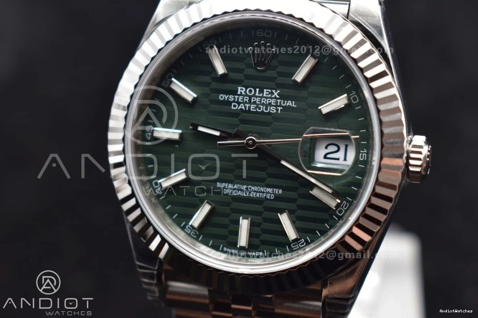 641 on Bracelet Fluted Green Steel VSF Textured DateJust Refined 1:1 126334 904L Edition Jubilee Dial Best VS 41 Bezel 0805